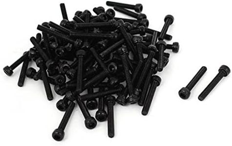 uxcell M3 x 20mm Alloy Steel Hex Bolt Socket Head Cap Machine Screws Black 100 Pcs