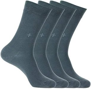 BAMBOO SOCKS Natural Antibacterial Seamless Soft - Made In TURKEY for Men Women (Dark Grey)