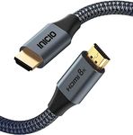 INICIO 8K HDMI 2.1 Cable 1.8m [ 8K@60Hz 4K@120Hz ] Ultra High Speed 48Gbps 3D 4320P 2160P Ethernet Enhanced Audio Return eARC For Samsung LG UHD TV Monitor PS4 PS5 PC Xbox Roku & More, Black