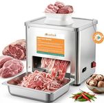 Newhai Upgraded Meat Cutter Machine, Commercial 5mm Electric Meat Slicer Shredded Cutting Machine, Stainless Steel 350lb/h, for Slices Strips Cubes (Meat thickness: 5mm)