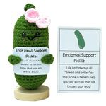 Emotional Support Pickle Gift Cucumber Handmade Crochet, Cute Positive Pickle Nuggets Fries Doll Knitting Funny Ornaments…