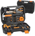 DNA MOTORING Orange 27 PCs 12V 1300mAh Lithium Cordless Drill & Home Hand Repair Kit Combination Tool Set