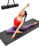 KEEP Professional Yoga Mat for Women and Men, 5mm Non-Slip Natural Rubber for Superior Grip, Eco-Friendly, Premium 74"x26" Exercise Mat for Pilates, and Fitness Workouts,Black