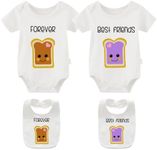 YSCULBUTOL Baby Twins bodysuit Best Friends Forever Girl Twin Clothes Funny Romper Food Outfit Set