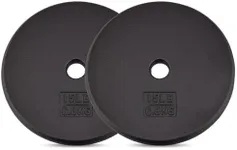 Yes4All Standard 1 Inch Cast Iron Weight Plate - Ideal for Strength Training - 15LB - Pair