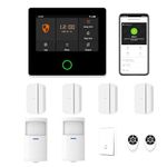 Mengshen Tuya Smart WIFI 4G Alarm System for Home Security, 10-Piece Kit Burglar Include 4.3" Touch Screen Panel Door Motion Sensor Detector Built-in 115dB Siren APP Control Alerts