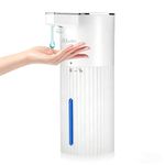 Aluan Automatic Soap Dispenser with 4 Levels Adjustable, 400ML Sensor Hand Wash Dispenser Touchless with Auto-Clean, Electric Foaming Handwash Dispenser for Bathroom, Office, Kitchen (White Liquid)