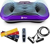 LifePro Vibration Plate Exercise Machine Purple- Whole Body Workout Vibration Fitness Platform w/ Loop Bands - Home Training Equipment - Remote, Balance Straps, Videos & Manual