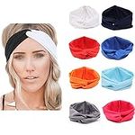 Flyusa Women Girls Turban Twist Headband Head Wrap Twisted Knotted Knot Soft Hair BandWhite and Light Blue