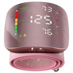 Wrist Blood Pressure Monitor with LED Touch Screen -Adjustable Wrist Blood Pressure Cuff from 5.1 inches to 9.3 inches,Rechargeable Wrist BP Monitor with 99x2 Reading Memory and Carrying Case(Pink)