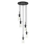 Linea di Liara Effimero 5-Light Cluster Pendant Lights Stairwell Lighting Large Chandelier Black Modern Chandelier Light Fixture Foyer Chandeliers Entryway High Ceiling Staircase Lights