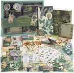 ATIRAMANIYA Scrapbook Kit 232 Pcs, Junk Journal Kit with Journaling Supplies, Scrapbook Paper, A6 Grid Notebook, Washi Stickers, Washi Tape, Scrapbook Kit Craft DIY Gift Set (Nature)