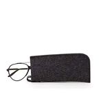 Graf Lantz Eyeglass Sleeve - 100% Merino Wool and Leather - Protective, Scratch Free Material, Charcoal, One Size Fits Most