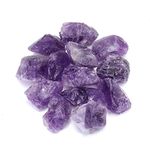 CrystalTears Amethyst Raw Crystals Rough Stones Bulk Large 1” Natural Rock Quartz Healing Crystal Gemstone for Reiki Healing, Tumbling, Cabbing, Polishing, Wire Wrapping, Fountain Rocks, Decor