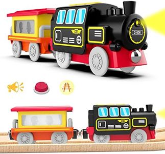 LiRiQi Locomotiva ad Azione a Batteria, Treno Elettrico per Bambini, Rail Treno passeggeri, Auto Giocattolo da Pista, Regalo Giocattolo Educativo, Età Raccomandata 3+ Anni, Compatibile BRIO
