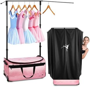 Dance Bag with Garment Rack and Curtain - 23" Glitter Dance Competition Travel Duffle Bag - Quick Privacy Changing Station, Easy Assembly, Ideal for Dance Competition, Backstage, Recital, Travel