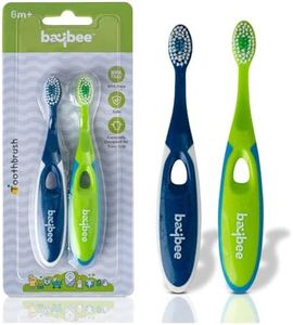 BAYBEE Ultra Soft Baby Toothbrush Set,Bpa Free Baby Training Toothbrush Set With Soft Bristles&Easy Grip|Baby Kids Toothbrush|Infant Baby Brush Toothbrush Set For 6+ Months (Green/Blue),Manual