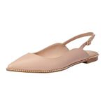 Coach Women's VAE Leather Skimmer Ballet Flat, Beechwood, 7.5
