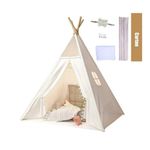 Trafagala Kids Teepee Tent White 160cm CE Certified Childrens Teepee Play Tent Indoor Outdoor Tipi Playhouse Garden Beach Wigwam