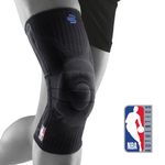 Bauerfeind Sports Knee Support NBA - Officially Licensed Basketball Brace with Medical Compression - Sleeve Design with Omega Gel Pad for Pain Relief & Stabilization (Black, S)