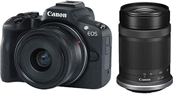 Canon Digital Mirrorless Camera EOS R50 RF-S18-45mm is STM + RF-S55-210mm is STM Kit