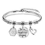 HEYEJET 20th Birthday Gifts for Women Girls Bracelet Birthday Charm Bracelet 20th Birthday Gifts for Daughter Niece Sister Friend Teen Girls Birthday Jewellery (20th)