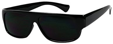 ShadyVEU Super Dark Sunglasses 100% UV Protection Category 4 Flat Top OG Eazy E Shades, Black, Medium