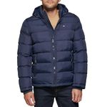 Tommy Hilfiger Men's Water Resistant Ultra Loft Filled Hooded Puffer Jacket, Midnight, XX-Large