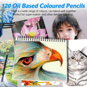 H & B 122-Piece Colored Pencil Set – Artist Drawing Supplies