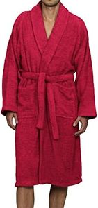 Superior Hotel & Spa Robe, 100% Premium Long-Staple Combed Cotton Unisex Bath Robe for Women and Men - XL, Burgundy