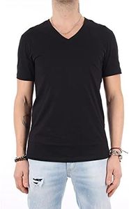 Armani Exchange Men's Basic Pima V Neck Tee T Shirt, Black, Medium US