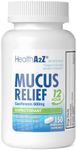 HealthA2Z® Mucus Relief | Guaifenesin 600 mg| NO Benzene | Extended Release |150 Tablets | 12 Hour | Expectorant | Relieves Chest Congestion | Thins and Loosens Mucus