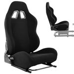 Anman Racing Simulator Cockpit Black Seat/Flight Sim Game Chair,Seat Belt Drilling/Include Standard seat Double Lock Sliding Module,Support for DIY