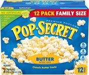 Pop Secret Microwave Popcorn, Butter Flavor, 3.2 Oz Sharing Bags, 12 Count