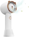 Angozo Handheld Fan,3 Speeds Portable Fan USB Handheld Fan Rechargeable,Mini Fan Handheld with Base,Desk Fan for Eyelash Office Home Outdoor Traveling (White)