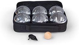 realgames.com.au Boules in Black Carry Bag by realgames - Set of 6 Alloy Chrome Plated Boules Petanque in Black Bag, Great for Outdoor Lawn Games with Family and Gatherings with Friends