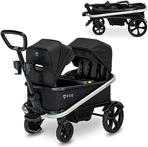 BOB Gear Renegade Canopy Stroller Wagon with 3 Seats, 5-Point Harness System, All-Terrain Tires, and Push and Pull Handle, Nightfall