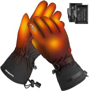 KEMIMOTO Heated Gloves for Men and Women, Gant Chauffant Homme Femme, Waterproof Heated Ski Gloves Electric Gloves with Rechargeable Battery (Medium)