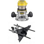 DEWALT DW618K 2-1/4 HP Electronic Variable Speed Fixed Base Router with So Start Kit with DW6913 Router Edge Guide with Fine Adjustment and Vacuum Adaptor