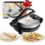 MasterChef Electric Tortilla Maker- Homemade Flatbread, Pitas, Tortillas- Heavy Duty, Non-stick Cooker Easier than Tortilla Press