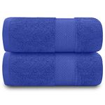 GC GAVENO CAVAILIA Extra Large Bath Sheet 2 Piece - 700 gsm Hotel Quality Egyptian Cotton Extra Large Towels 100X 180 Cm - Extra Soft Bathroom Towel - Royal Blue