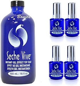 Seche Vive Professional Kit, Instant Gel Effect Top Coat for Nail Polish, 16 oz & 4 Packs of 0.5 oz Refill