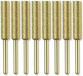 EzzDoo Bits Titanium Plated Diamond Sharpening Wheels - High Hardness 7/32 chainsaw files for Electric Chainsaw Sharpener. 8 pcs. (7/32'', 5.5mm)