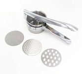 Potato Ricer Masher, Food Grade Stainless Steel Potato Ricer Press with 3 Interchangeable Discs, Multifunctional Ricer for Mashed Potatoes, Puree, Fruit & Vegetables, Baby Food