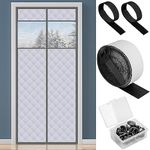 Visible Magnetic Thermal Insulated Door Curtain - Fits 90X200cm Door Windproof Waterproof Winter Door Cover with Window - Thicken Oxford Auto Closure Insulation Door Curtain for Keeping Warm Cool