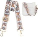 Lyrovo Adjustable Purse Strap Replacement for Women, 1.5" Wide Crossbody Shoulder Strap Boho Handbag Strap (Rattan White)