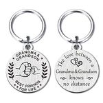 My Grandma Grandpa and Grandson Granddaughter Keychain Best Friend for Life Love Gifts for Birthday Christmas