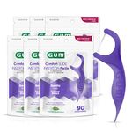 GUM Comfort Slide Flossers, Silky Floss for Tight Spaces, Mint, 90ct X 6 bags (540 flossers)