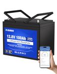 DCHOUSE 12V 100Ah Group 31 Bluetooth LiFePO4 Battery, Built-in 100A BMS with Low-Temp Protection, Deep Cycle Lithium Battery, 5000+ Cycles, Perfect for RV, Solar System, Trolling Motors etc.