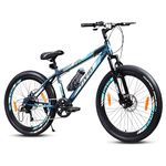 Leader Vivid Airox 26T 7 Speed Cycle for Men with Front Suspension & Dual Disc Brakes | Gear Bicycle for Men | Mountain Bike with Strong Steel Frame | Ideal for 10+ Years - Stelios Blue